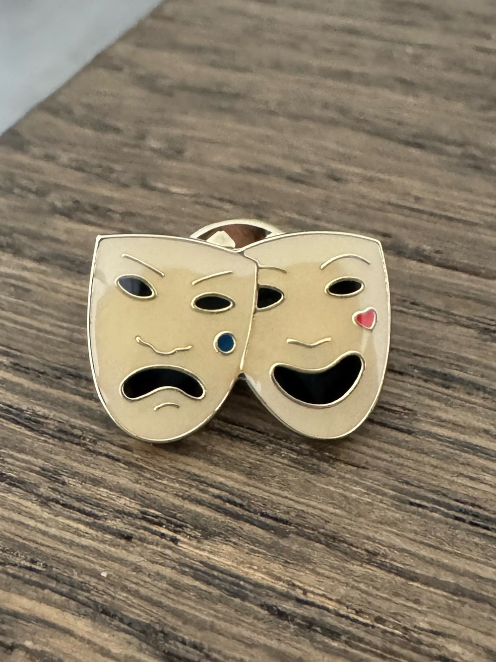 Burberry Gold Heart-Shape Pin Back Logo
